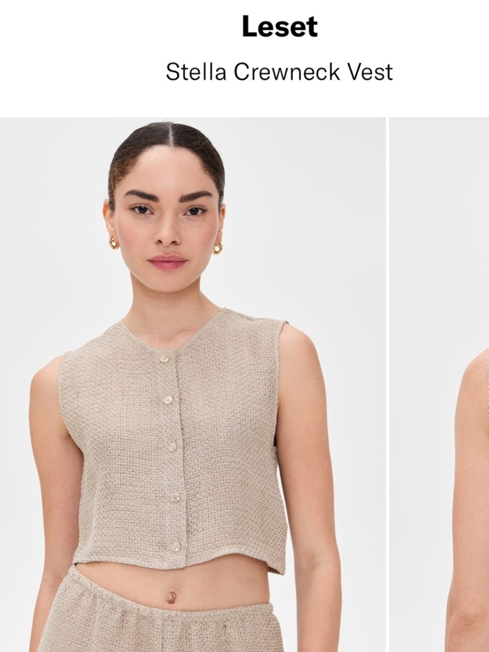 NWT • LESET Stella crewneck vest - size medium